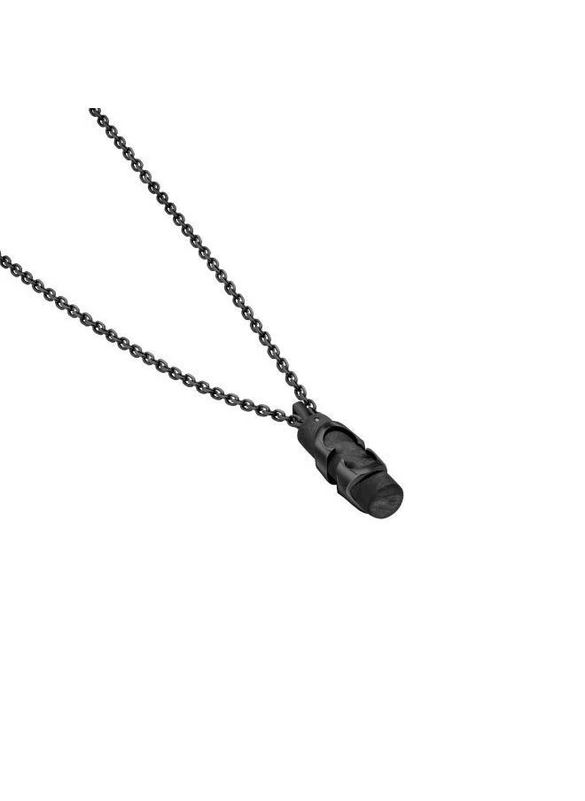 CERRUTI 1881 Tuberutti Black Stainless Steel Pendant Necklace for Men 500mm