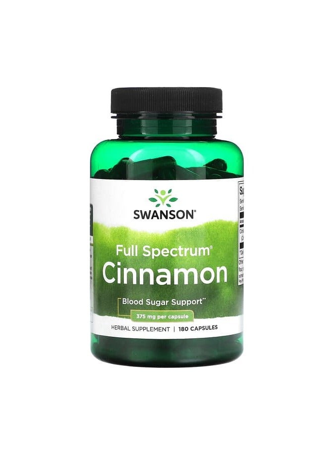 SWANSON Full Spectrum Cinnamon, 375 mg, 180 Capsules