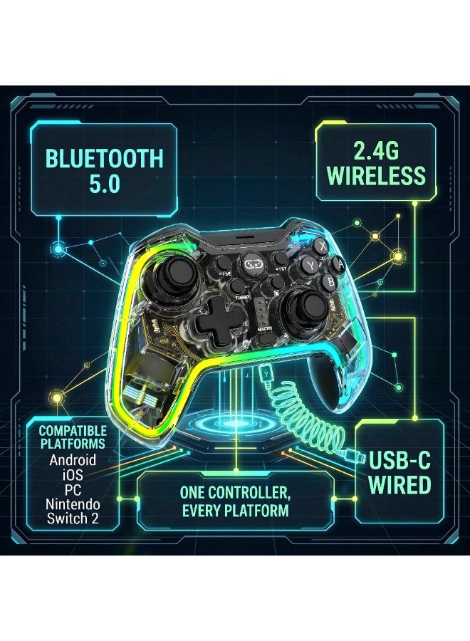 سايتاك وحدة تحكم لاسلكية Saitake Hall Effect مضادة للانحراف RGB Switch 2 PC Android BT - Image 3