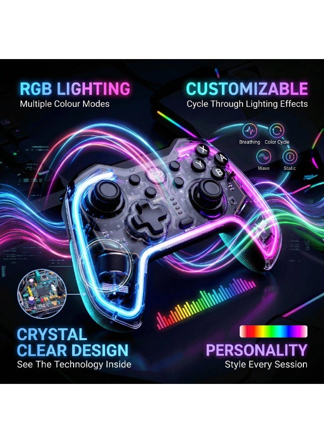 سايتاك وحدة تحكم لاسلكية Saitake Hall Effect مضادة للانحراف RGB Switch 2 PC Android BT - Image 4