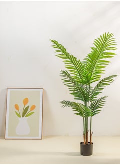 SINCHER SINCHER Artificial Areca Palm Tree- Faux Tropical Palm Plant Fake Tree,Black Plants Realistic Decorative Greenery,Modern Home Decor indoor and outdoor,Perfect Housewarming Gift(120cm-8leaves)  - Image 3