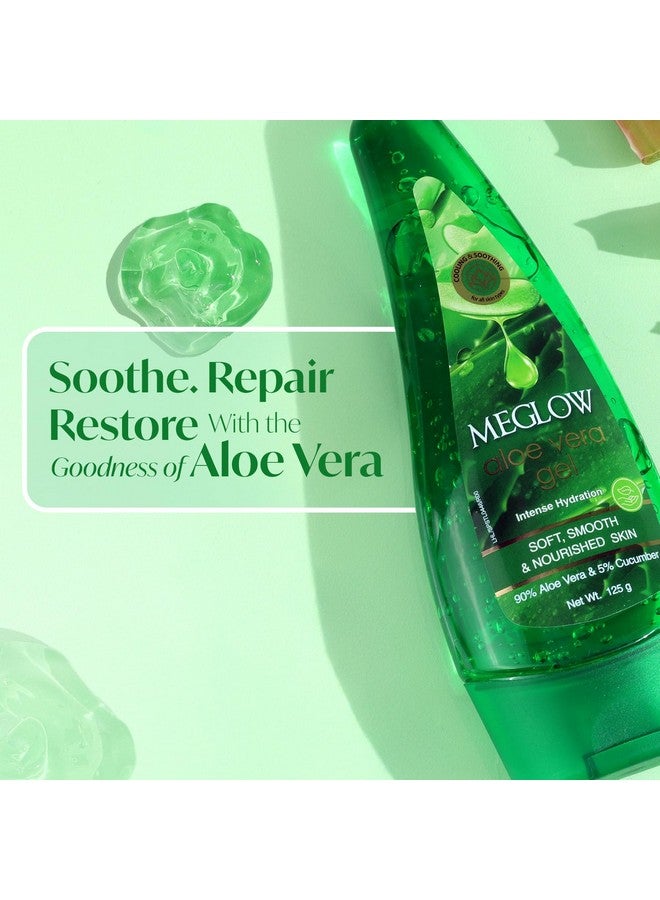 Meglow Refreshing & Rejuvenating Face Wash(70gm) |Aloe Vera Gel (100gm)|Enriched With Aloevera & Cucumber Extract|Gel For All Skin Type|For Men & Women|Helps to Make Skin Soft & Fresh - Image 3