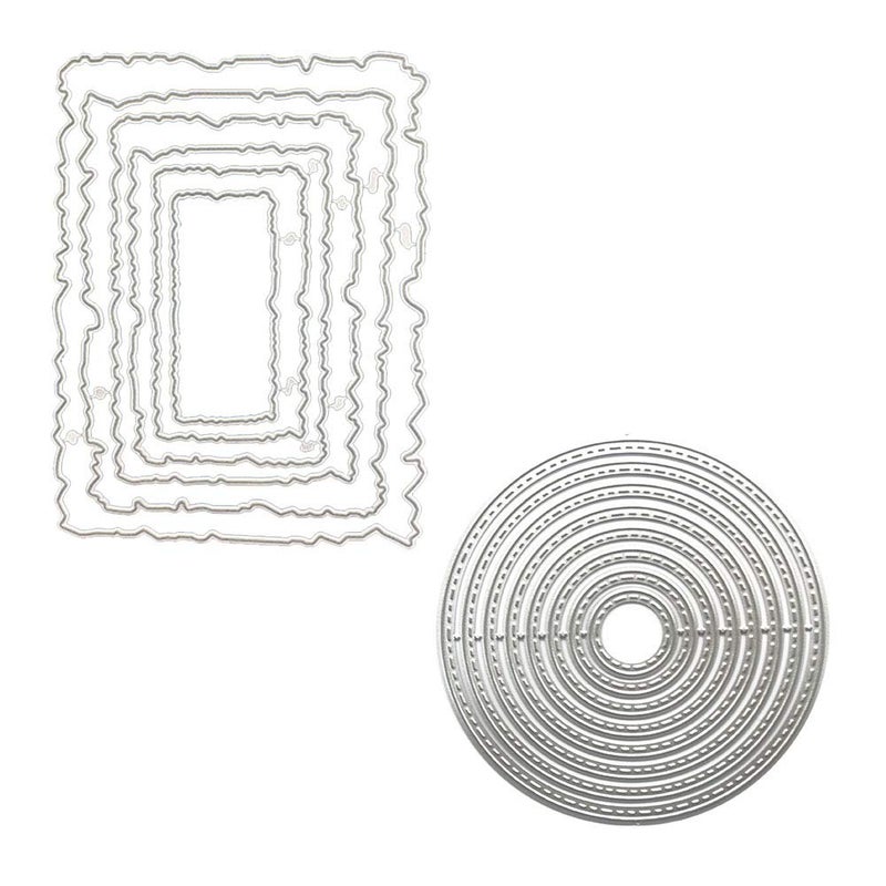 Metal Nesting Cutting Dies Circle and Rectangle Embossing Stencil Die Cuts for Card Making Scrapbooking Paper Craft Album Stamps DIY DÃ©cor
