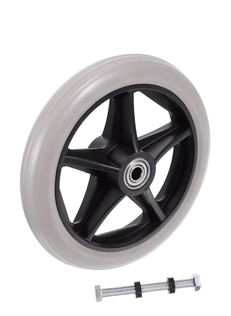 Y&D 6 Inch Solid Black Caster Wheel Replacement Parts for Wheelchairs Rollators Walkers Disabled Anti-Slip Rubber Wheels Wheelchair Accessory Harness -for Automotive Truck RV Boat Motorcycle  - Image 1