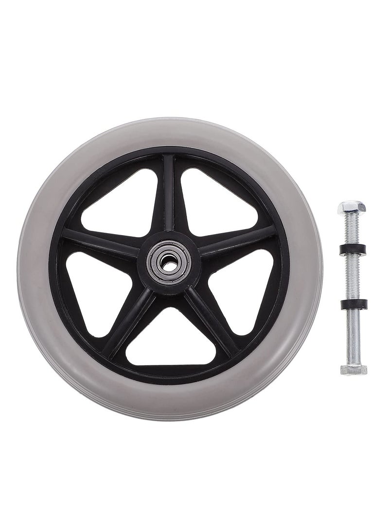 Y&D 6 Inch Solid Black Caster Wheel Replacement Parts for Wheelchairs Rollators Walkers Disabled Anti-Slip Rubber Wheels Wheelchair Accessory Harness -for Automotive Truck RV Boat Motorcycle  - Image 4