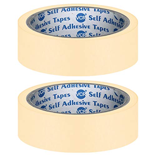 VCR Masking Tape - 20 Meters in Length 24mm / 1" Width - 2 Rolls Per Pack - Easy Tear Tape, Best for Carpenter, Labelling, Painting and leaves no residue after a peel. - Image 1