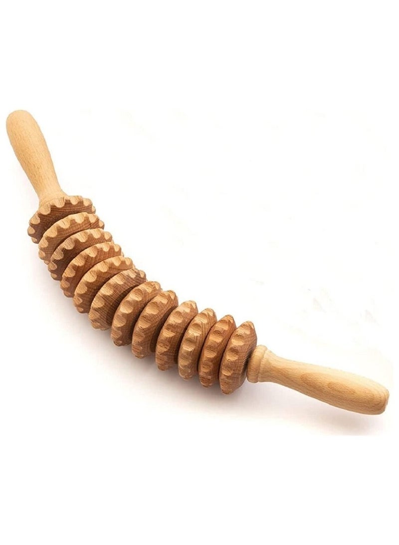 شو وو أسطوانة تدليك خشبية منحنية للخصر والفخذ متعددة الوظائف - Image 2