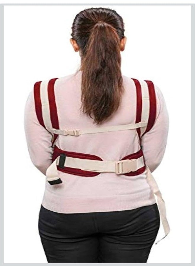 HIERAX Baby Carrier, Brown and Cream, Ergonomic Design with Padded Straps, Front and Back Carry (DarkRed&Beige) - Image 5