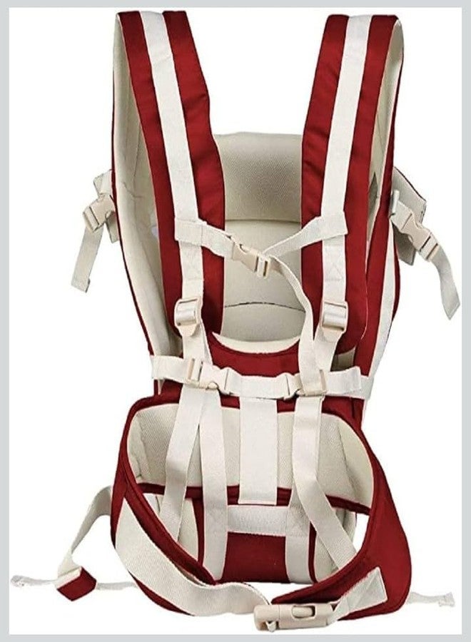 HIERAX Baby Carrier, Brown and Cream, Ergonomic Design with Padded Straps, Front and Back Carry (DarkRed&Beige) - Image 3