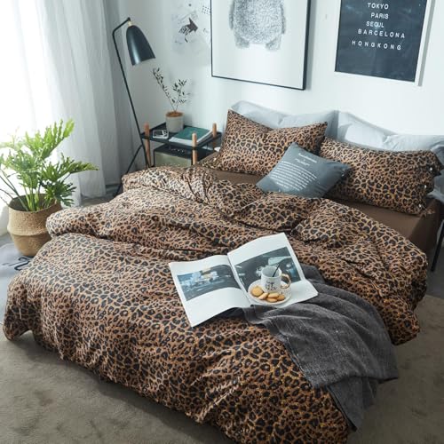 LifeTB Leopard Comforter Set Queen Comforter Set 3 Pieces Leopard Print Comforter Fluffy Soft Microfiber Bedding Set for All Seasons Animal Cheetah Print Queen Size Comforter with 2 Pillowcases - Image 3