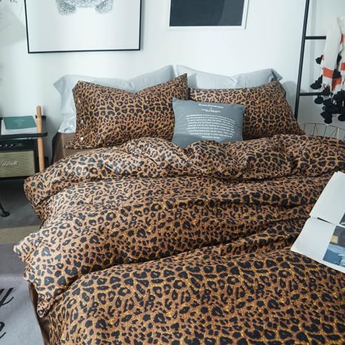 LifeTB Leopard Comforter Set Queen Comforter Set 3 Pieces Leopard Print Comforter Fluffy Soft Microfiber Bedding Set for All Seasons Animal Cheetah Print Queen Size Comforter with 2 Pillowcases - Image 4