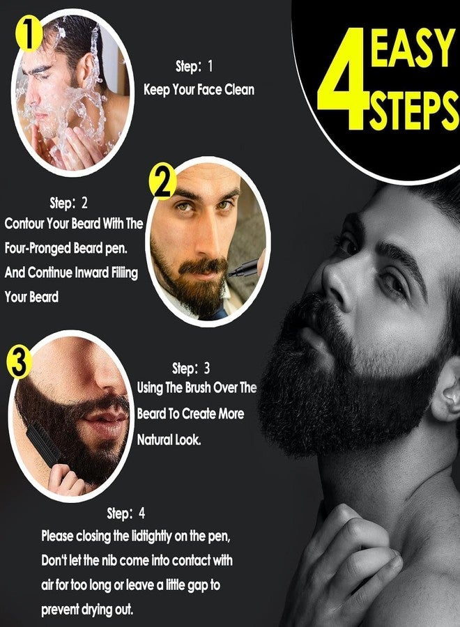 DKWIN Beard Pencil Filler for Man Water Proof Beard Pen and Beard Brush Long Lasting Coverage Natural Finish, Male Mustache Repair Shape, Effective Enhance Facial Hair - Image 5