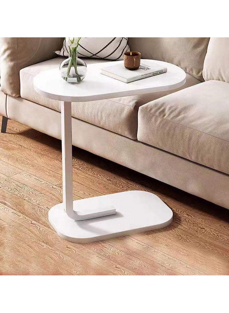 DubaiGallery طاولة جانبية صغيرة بجانب السرير، طاولة جانبية صغيرة نحيفة بجانب السرير، ارتفاع موفر للمساحة 27.6 بوصة (70 سم) طاولة قهوة على شكل حرف C، طاولة جانبية للأريكة للوجبات الخفيفة لأثاث الأريكة المتكئ - Image 1