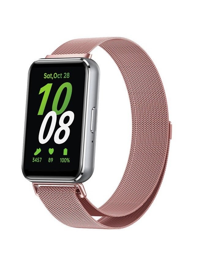 HablTech Metal Strap Compatible with Samsung Galaxy fit 3 Magnetic Replacement Wristbands Milanese Loop Watch Band(Pink) - Image 2