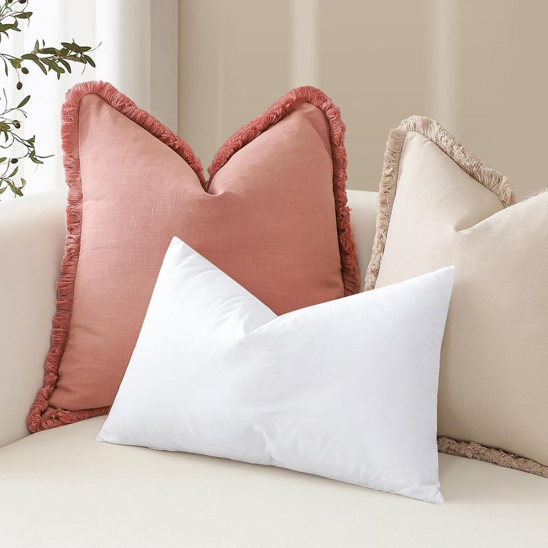 Synthetic Down Lumbar Pillow Insert, 20x26 Down Alternative Throw Pillow Insert. Ultra Soft Fluffy Sleeping Pillow with 100% Cotton Cover, Decorative Pillows-White. - Image 4