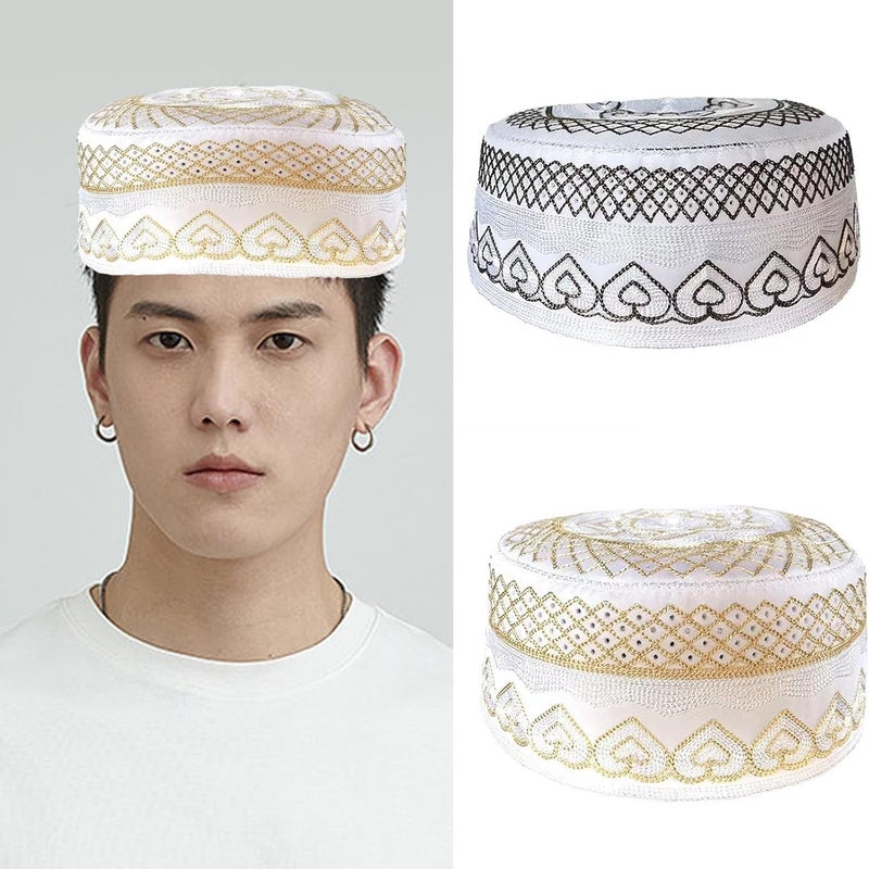 Top Hat Adult Elastic Traditional Embroidery Hot Casual Presents for Students Teenagers Skull Cap for Men for Women Black - Image 2