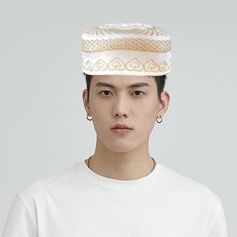Top Hat Adult Elastic Traditional Embroidery Hot Casual Presents for Students Teenagers Skull Cap for Men for Women Black - Image 4