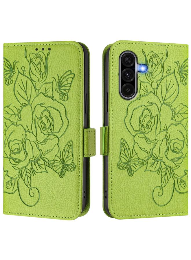 S-TOP Case For Samsung Galaxy A36 5G Embossed Rose RFID Anti-theft Leather Phone Case - Image 2