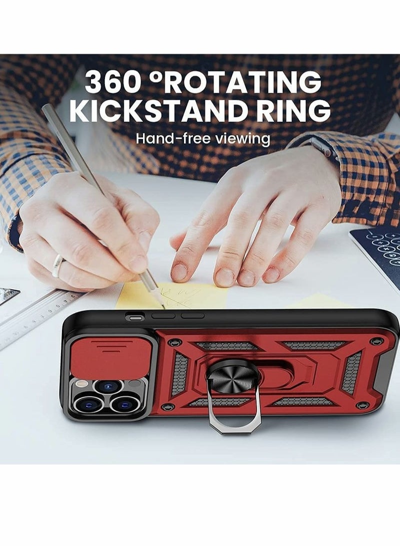 Captaintech Built-in 360° Rotate Ring Stand Magnetic Cover Case for iPhone Pro 13 Pro Max - Image 5