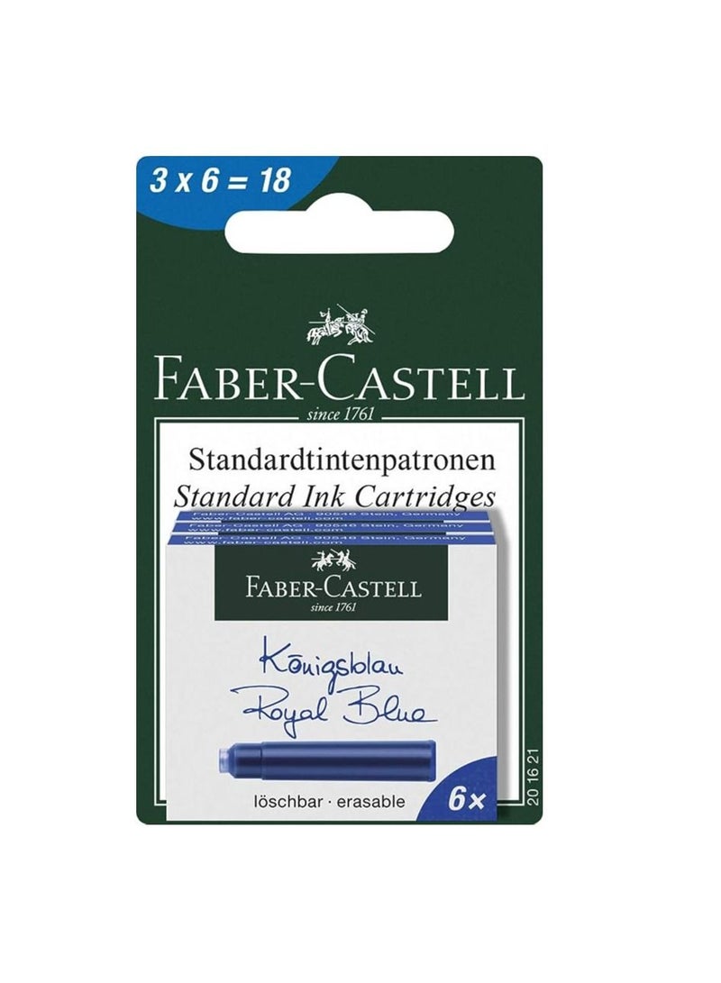 FABER-CASTELL خرطوشة حبر مكونة من 18 قطعة من الحبر الأزرق الملكي - Image 1