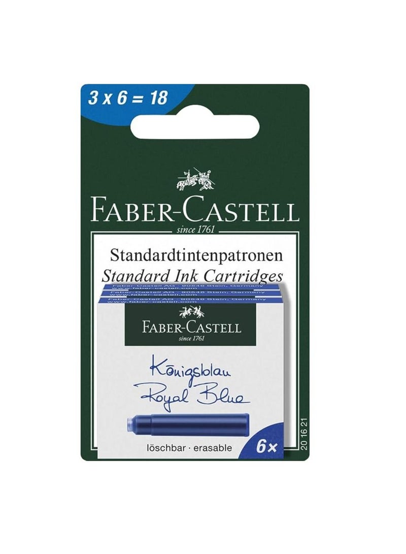 FABER-CASTELL خرطوشة حبر مكونة من 18 قطعة من الحبر الأزرق الملكي - Image 2