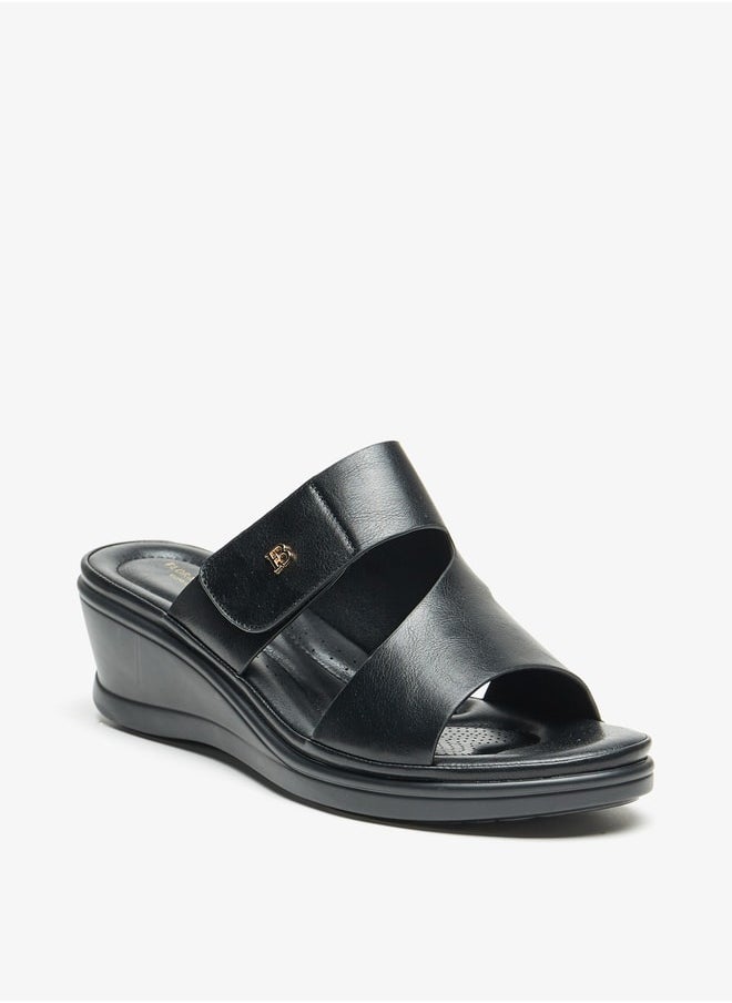 Flora Bella By Shoexpress - Women's Solid Slip-On Sandals With Wedge Heels - Image 1