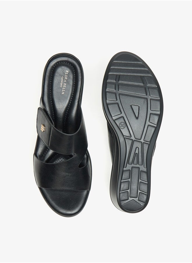 Flora Bella By Shoexpress - Women's Solid Slip-On Sandals With Wedge Heels - Image 1