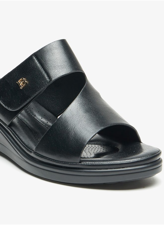 Flora Bella By Shoexpress - Women's Solid Slip-On Sandals With Wedge Heels - Image 1