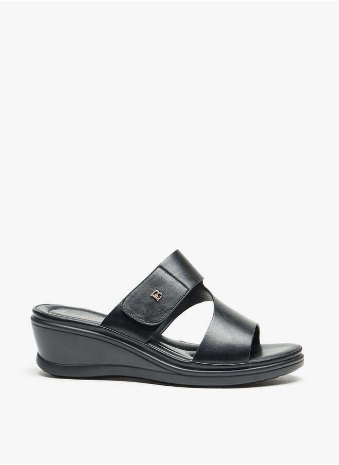 Flora Bella By Shoexpress - Women's Solid Slip-On Sandals With Wedge Heels - Image 1