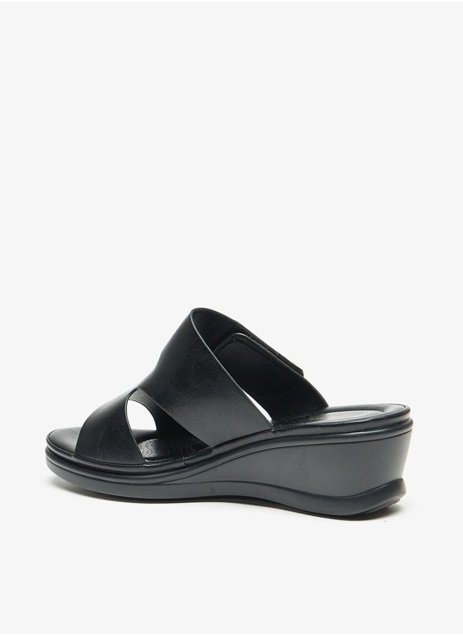 Flora Bella By Shoexpress - Women's Solid Slip-On Sandals With Wedge Heels - Image 1