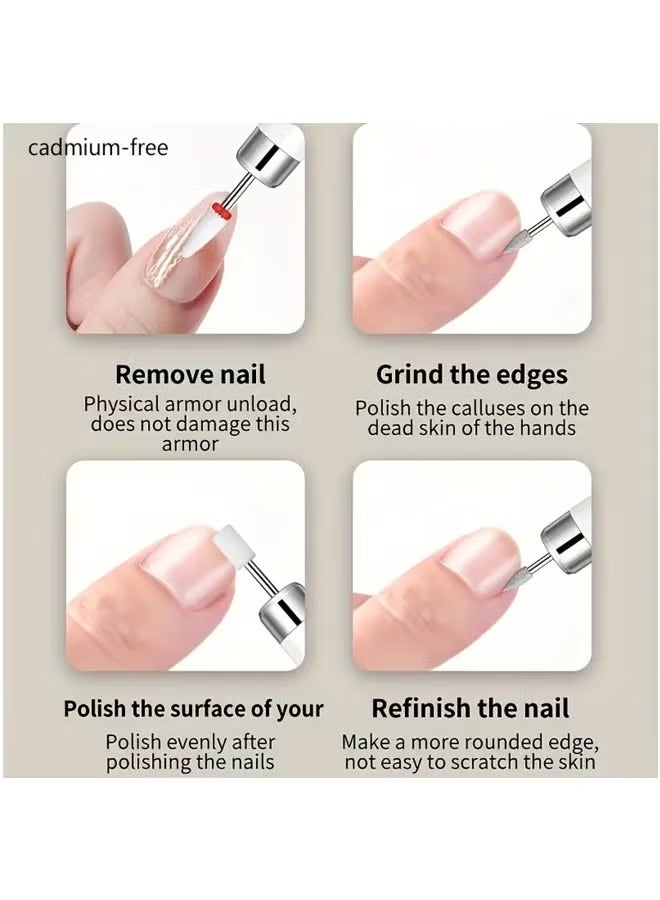 Nail Drill Electric Nail Files Professional Rechargeable Electric Nail Drill Machine with Ceramic Nail Bit for Beginners, Nail Drill Machine Set for Polish Nails, Manicure and Pedicure Tools (White) - Image 4
