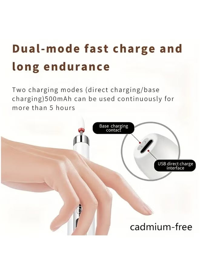 Nail Drill Electric Nail Files Professional Rechargeable Electric Nail Drill Machine with Ceramic Nail Bit for Beginners, Nail Drill Machine Set for Polish Nails, Manicure and Pedicure Tools (White) - Image 2