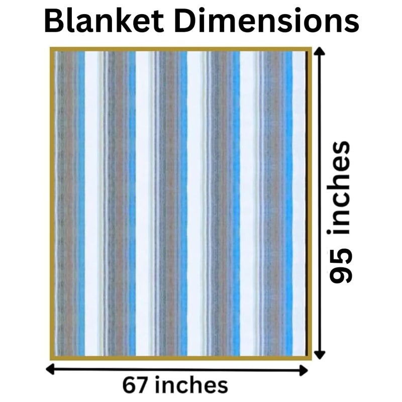 DAVLINA, Alpaca Wool Throw Blanket | Super Soft, Lightweight, Breathable and Hypoallergenic | Non-Itchy or Scratchy (Blue White Varicolored, Queen (U.S. Standard)) - Image 2