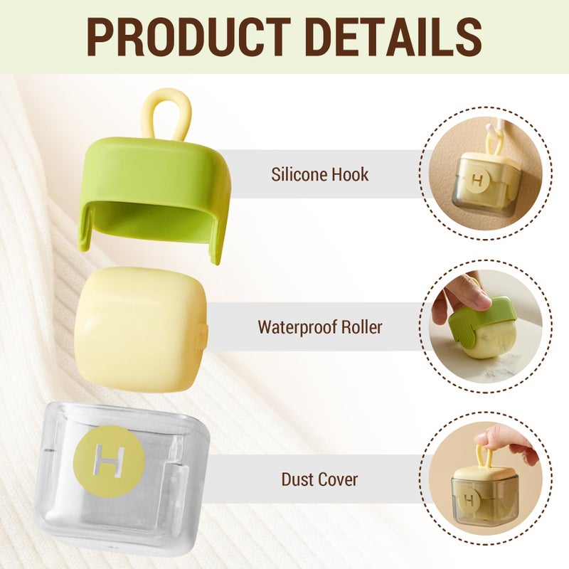 NIOIPXA Mini Portable Lint Roller, Reusable Lint Rollers, Washable Sticky Roller for Pet Hair Debris Removal Tool - Mini Lint Roller for Purse and Household (Beige) - Image 4
