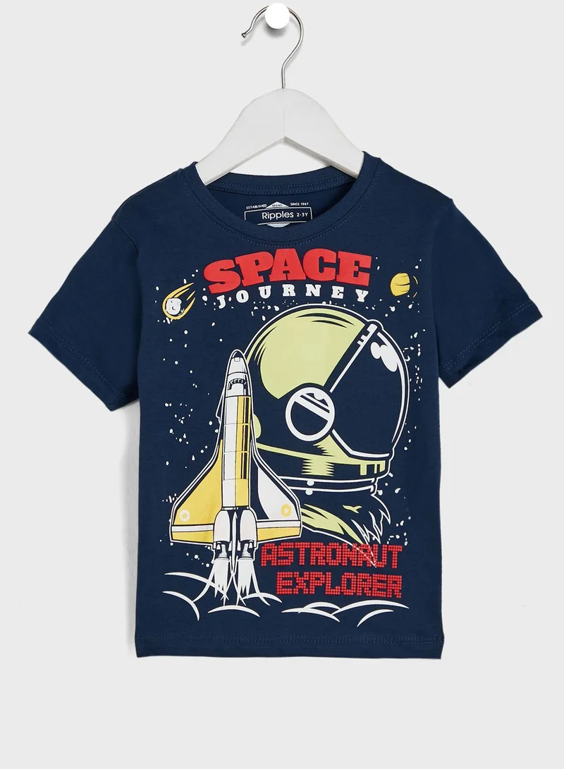 Ripples Round Neck Printed T-Shirt