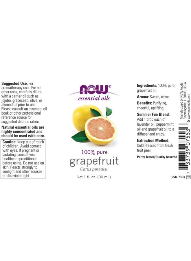 now Now Foods Grapefruit Oil 100% Pure, 1 Fl. Oz - Image 2