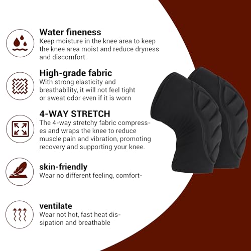 PISIQI Knee Pads Compression Leg Sleeve Knee Brace Sleeve Thickening Anti-Collision Sponge Thick EVA Foam Padding for Basketball, Football & Volleyball Hiking Wrestling Protector Gear (Black, Large) - Image 3