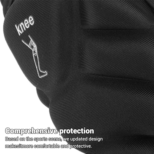 PISIQI Knee Pads Compression Leg Sleeve Knee Brace Sleeve Thickening Anti-Collision Sponge Thick EVA Foam Padding for Basketball, Football & Volleyball Hiking Wrestling Protector Gear (Black, Large) - Image 4