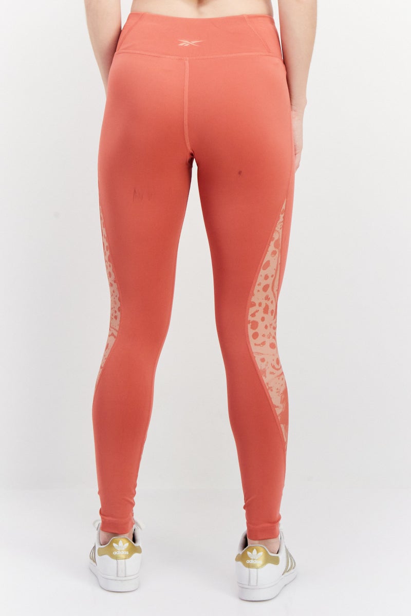 Reebok Women Sportswear Fit Training Leggings, Orange - Image 3