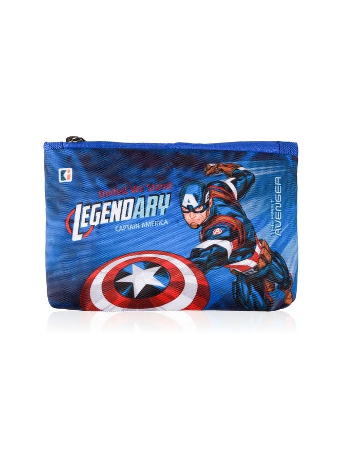 Kuber Industries Pack of 2 Pencil Pouch | Square Stationary Pouch | Pen-Pencil Box for Kids | School Geometry Pouch | Pencil Utility Bag | Marvel Pencil Organizer | Royal Blue & Navy Blue - Image 2