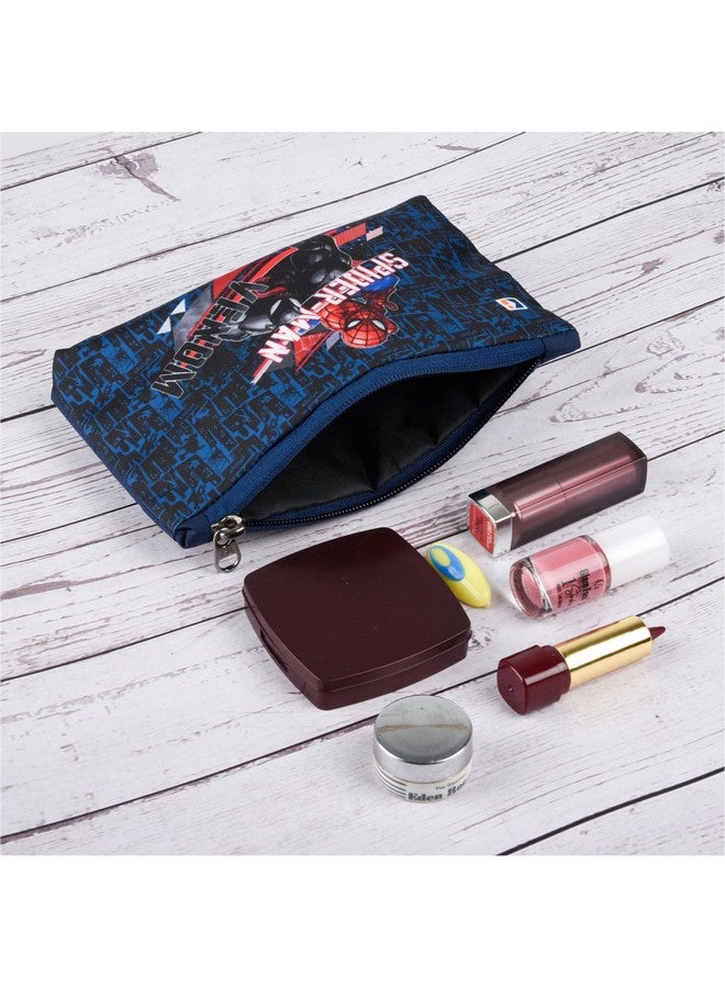 Kuber Industries Pack of 2 Pencil Pouch | Square Stationary Pouch | Pen-Pencil Box for Kids | School Geometry Pouch | Pencil Utility Bag | Marvel Pencil Organizer | Royal Blue & Navy Blue - Image 5