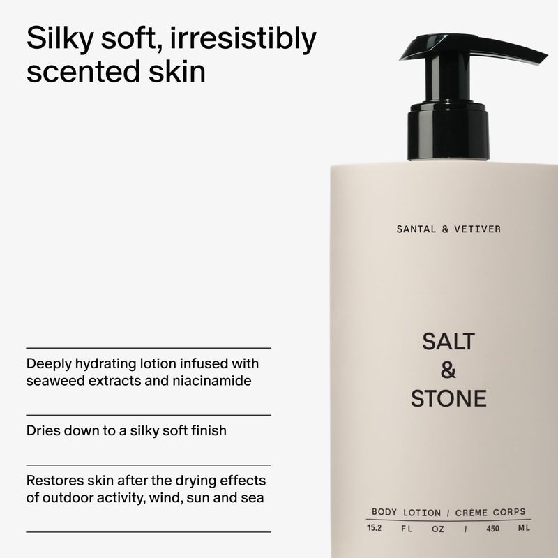 Salt & Stone Body Lotion for Women & Men | Santal & Vetiver | Hydrates, Nourishes & Softens Skin | Restores Dry Skin | Fast-Absorbing | Cruelty-Free & Vegan | 15.2 fl oz - Image 4