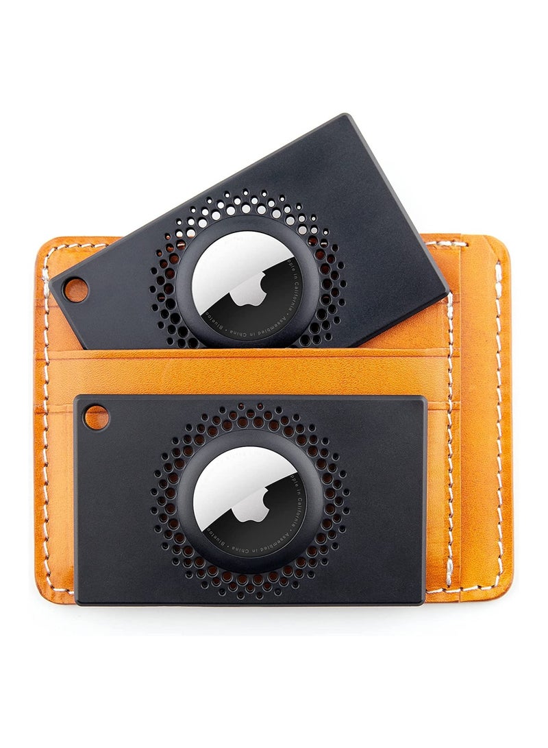 KASTWAVE Ultra Slim Airtag Wallet Holder 2 Packs Card Case for Airtags Credit Card Size AirTags Holder Case for Wallet Slim Safety Anti-Lost for Purse Backpack Handbag Clutch Anti-Lost Accessories - Image 1