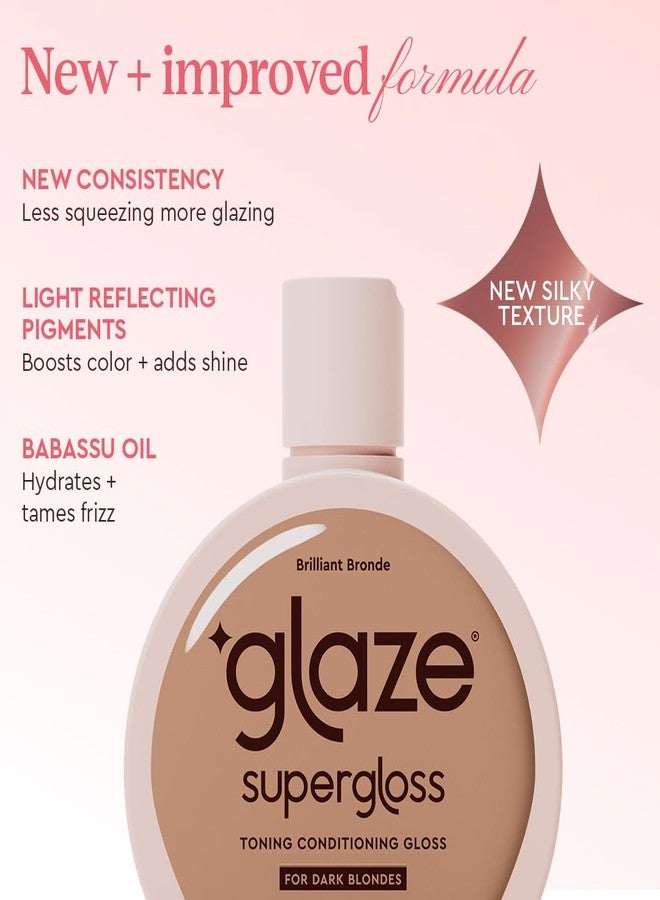 Glaze Supergloss Color Conditioning Gloss - Hydrating Semi-Permanent Color Hair Gloss & Shine Boost - Color Depositing Mask - Cruelty-Free - 6.4 Fl Oz - Brilliant Bronde - Dark Blonde to Light Brown - Image 4