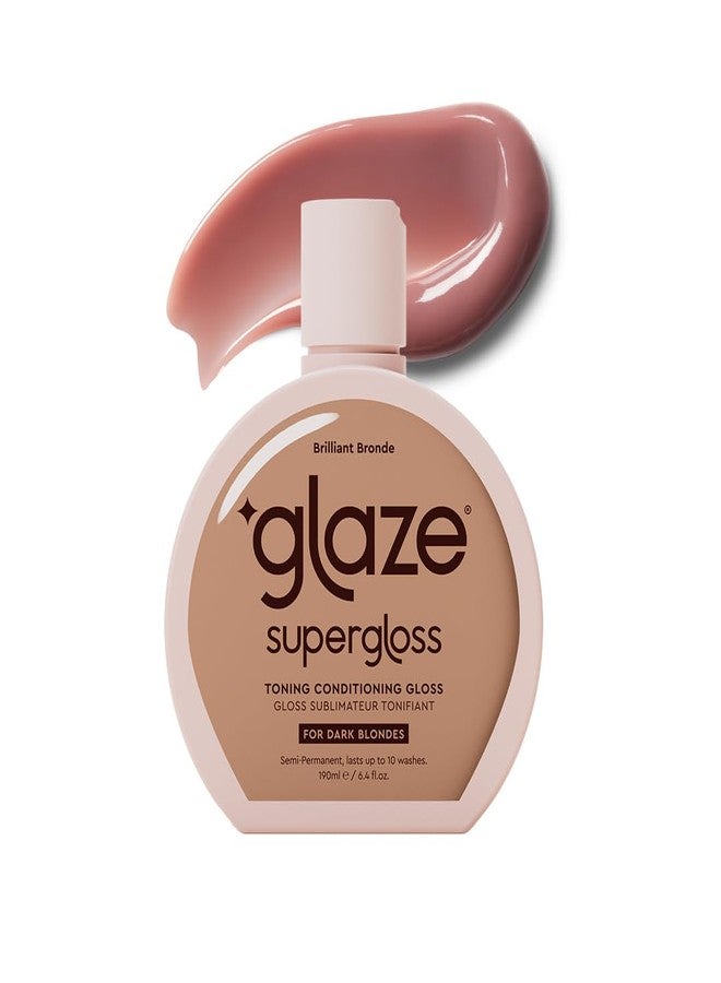 Glaze Supergloss Color Conditioning Gloss - Hydrating Semi-Permanent Color Hair Gloss & Shine Boost - Color Depositing Mask - Cruelty-Free - 6.4 Fl Oz - Brilliant Bronde - Dark Blonde to Light Brown - Image 1