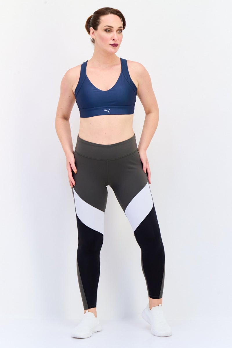 PUMA Women Brand Logo Padded Sports Bra, Dusty Navy - Image 4