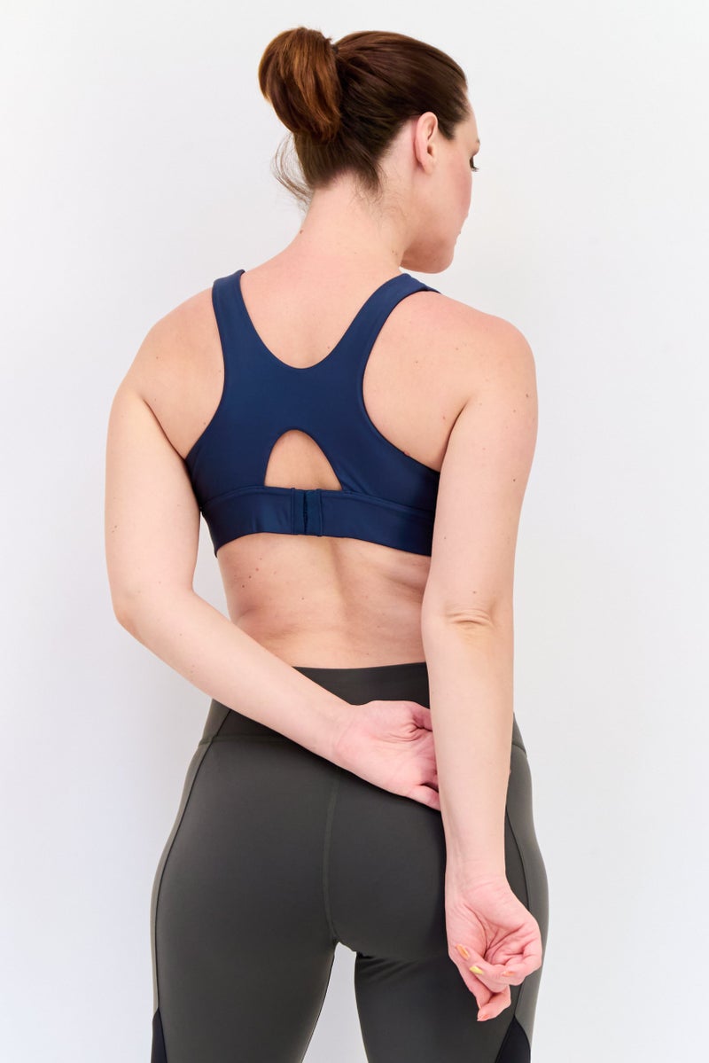 PUMA Women Brand Logo Padded Sports Bra, Dusty Navy - Image 3