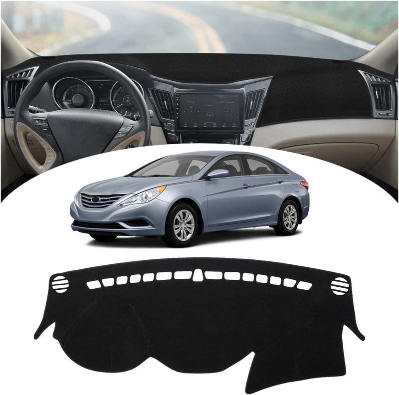 FIILINES Dash Cover Fit for Hyundai Sonata 2011 2012 2013 2014 Dashboard Cover Sonata Accessories Suede Dash Cover Mat Sunshade Anti-Slip Pad Carpet Protector - Image 1