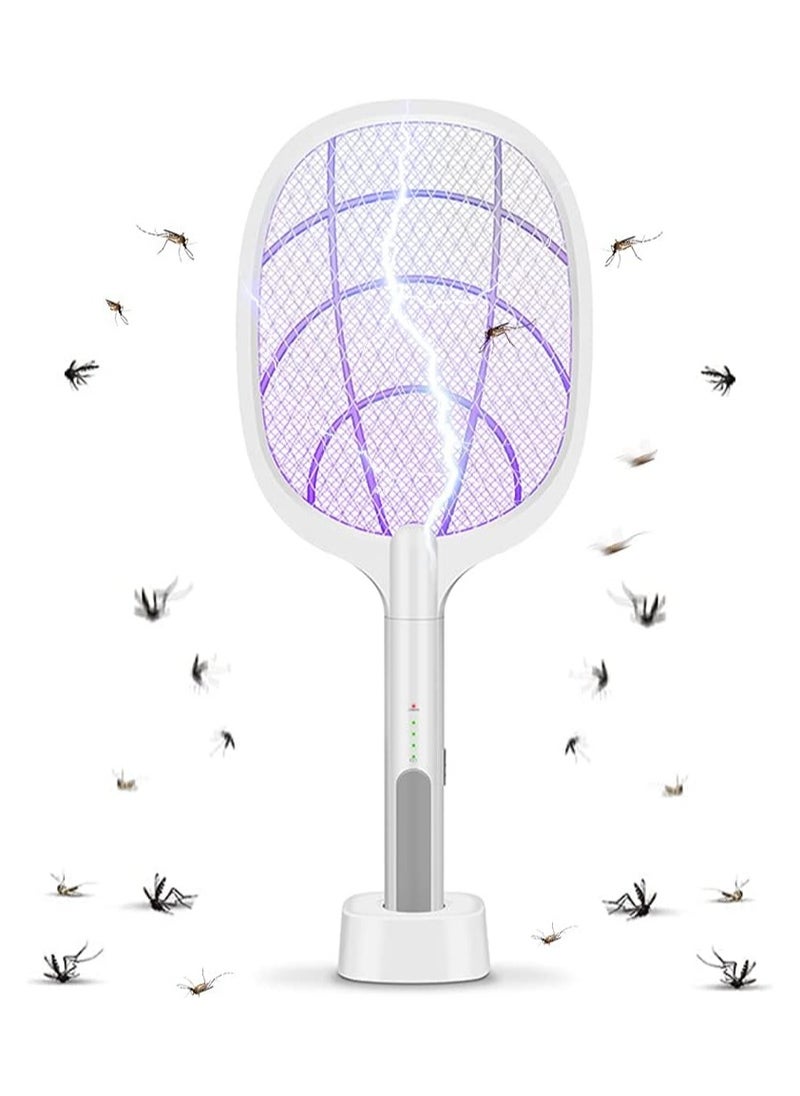 Generic 2-In-1 USB Rechargeable Electric 3 Layer Safety Mesh Bug Zapper Mosquito Killer Racket with LED Lighting Lamp  - Image 1