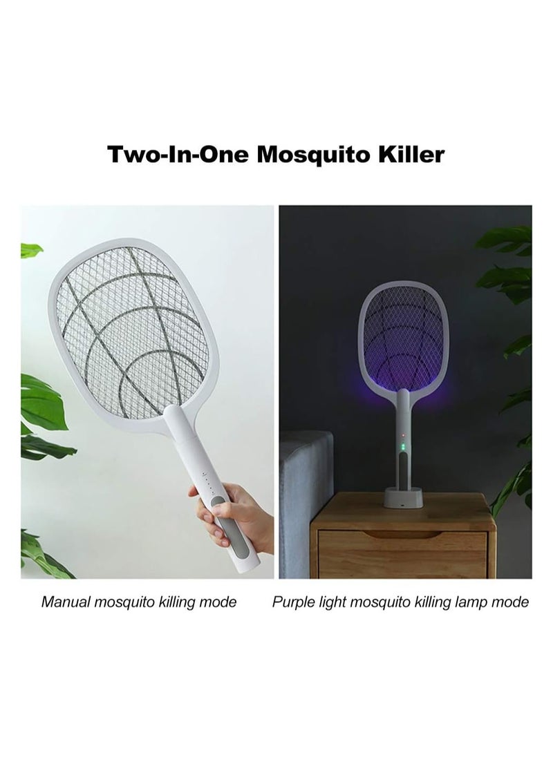 Generic 2-In-1 USB Rechargeable Electric 3 Layer Safety Mesh Bug Zapper Mosquito Killer Racket with LED Lighting Lamp  - Image 4